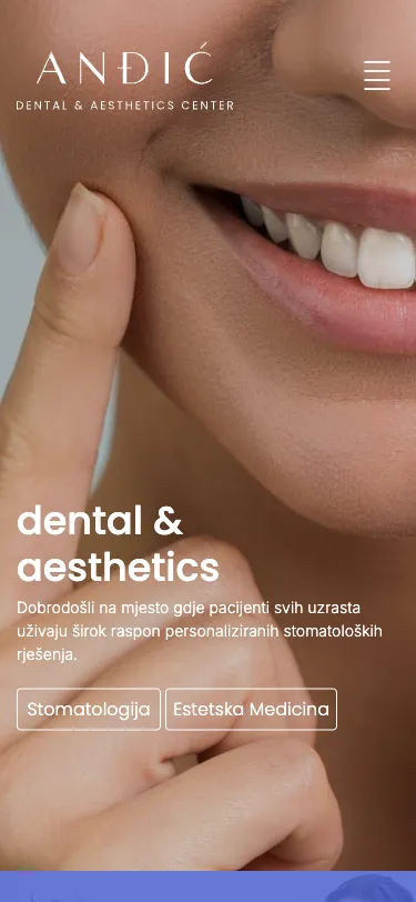 Mobilni prikaz sajta Dr Anđić Dental